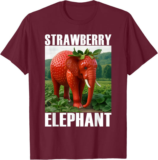 Strawberry Elephant Italian Brainrot Meme Shirt for Kids T-Shirt - T-Shirt | Maroon