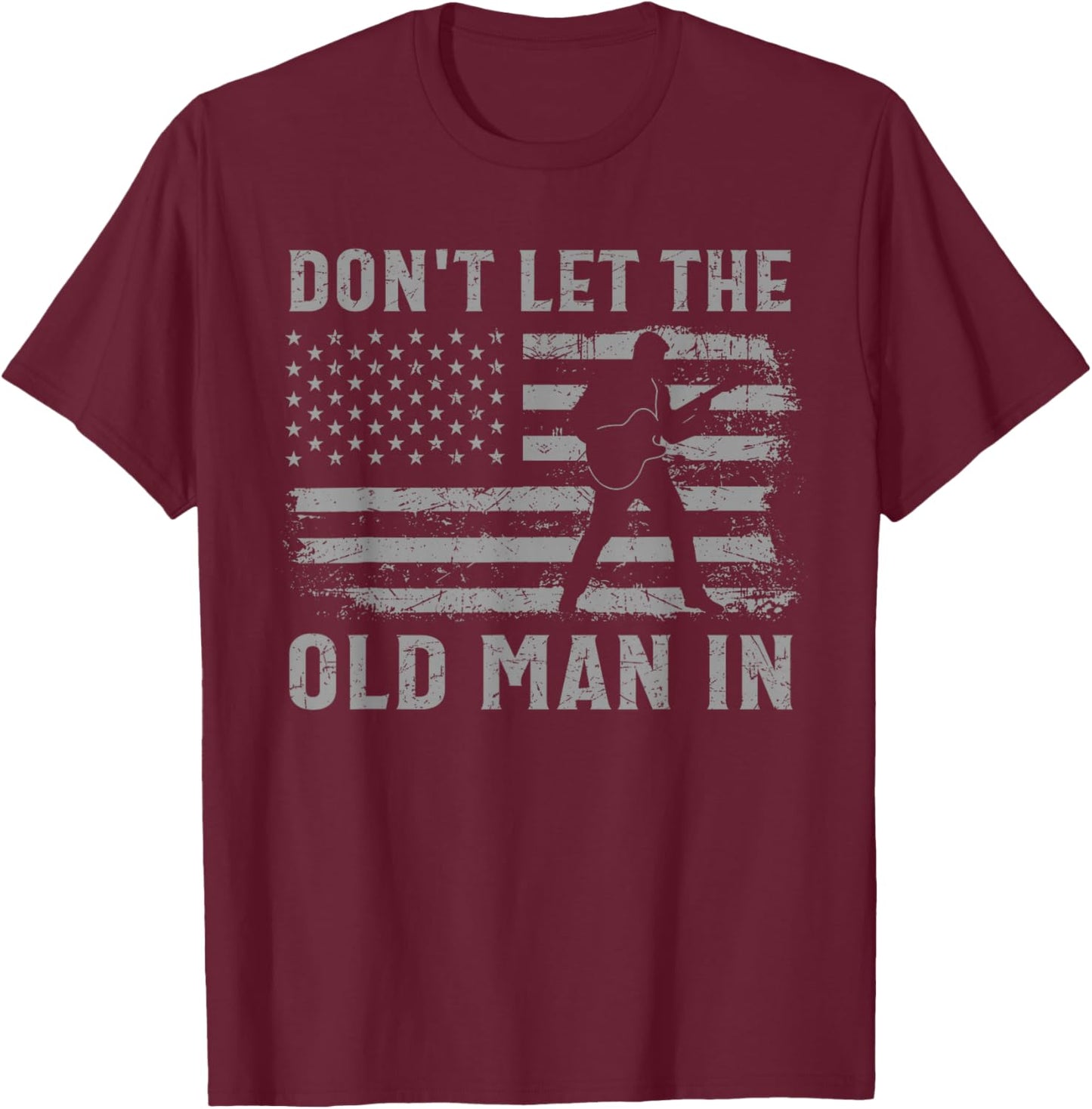 Retro Don't Let The Old Man in Cowboy US Flag Women T-Shirt - T-Shirt | Maroon