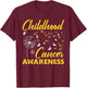 Childhood Cancer Dandelion Gold Ribbon Awareness T-Shirt - T-Shirt | Maroon