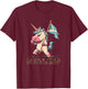 Grumpy Unicorn with Scottish Flag for Scotland Lovers T-Shirt - T-Shirt | Maroon