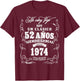 Vintage 52nd Birthday Men Funny 1974 52 Birthday Spanish T-Shirt - T-Shirt | Maroon