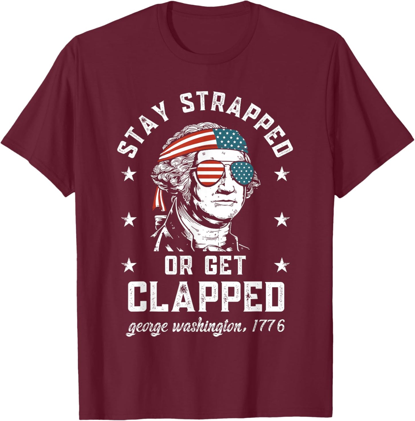 Patriotic Historical Figure USA Freedom Art T-Shirt - T-Shirt | Maroon