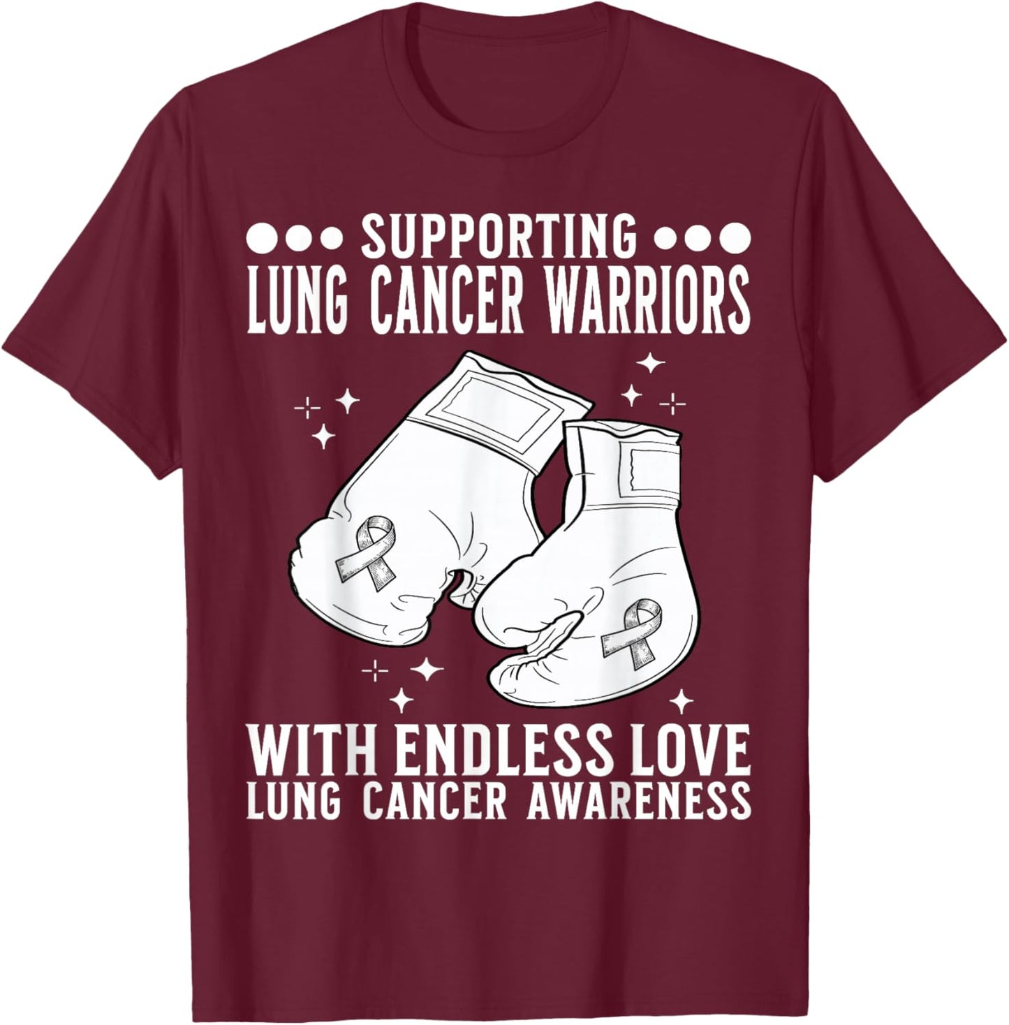 Lung Cancer Support Squad Lung Cancer Awareness Products T-Shirt - T-Shirt | Maroon
