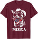 USA Flag Raccoon 4th of July Men Women Kids Funny Patriotic T-Shirt - T-Shirt | Maroon