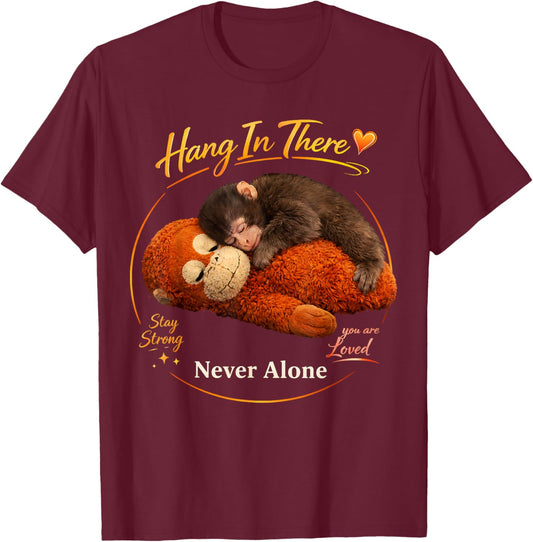 Adorable Cute Baby Monkey Punch Men Women Kids Girl T-Shirt - T-Shirt | Maroon