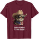 Cat Flag 250 Years 1776-2026 250th Birthday T-Shirt - T-Shirt | Maroon