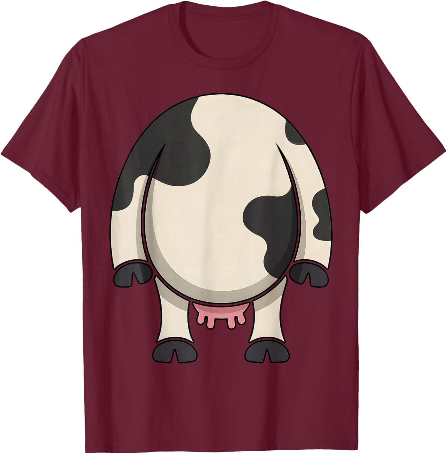 Funny Cow Costume Halloween Farm Animal Party T-Shirt - T-Shirt | Maroon
