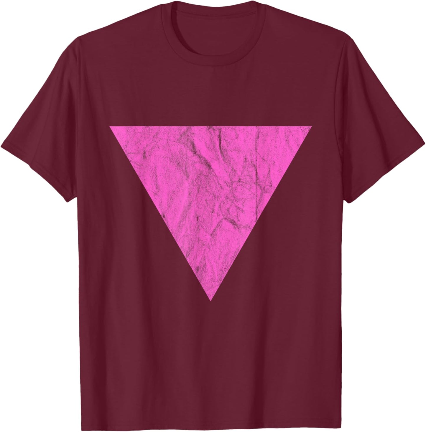 The Pink Triangle - LGBT Gay Pride Symbol - Vintage T-Shirt - T-Shirt | Maroon