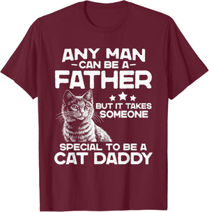 Retro Father But It Takes Someone Special to Be A Cat Daddy T-Shirt - T-Shirt | Maroon