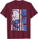 Reel Cool Dad Funny America USA Flag Bass Fishing Papa Daddy T-Shirt - T-Shirt | Maroon