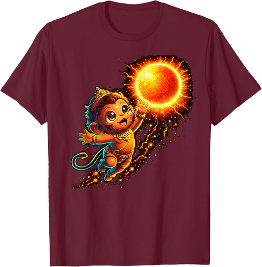 Hanumanji Hanuman Hindu Monkey God Lover Devotee T-Shirt - T-Shirt | Maroon