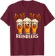 Funny Reinbeers Reindeer Beer Christmas Party Drinking Xmas T-Shirt - T-Shirt | Maroon