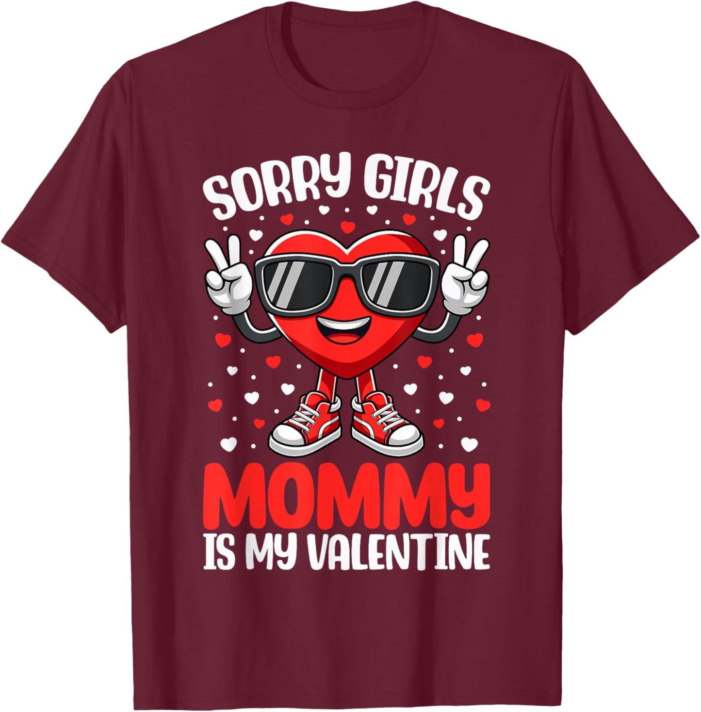 Mommy is My Valentine Boys Valentines Day Heart Toddler Kids T-Shirt - T-Shirt | Maroon