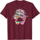 Persian American Flag USA Persia Heritage T-Shirt - T-Shirt | Maroon