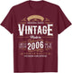 Vintage 2006 Label 20th Birthday Gift Men Women 20 Year Old T-Shirt - T-Shirt | Maroon