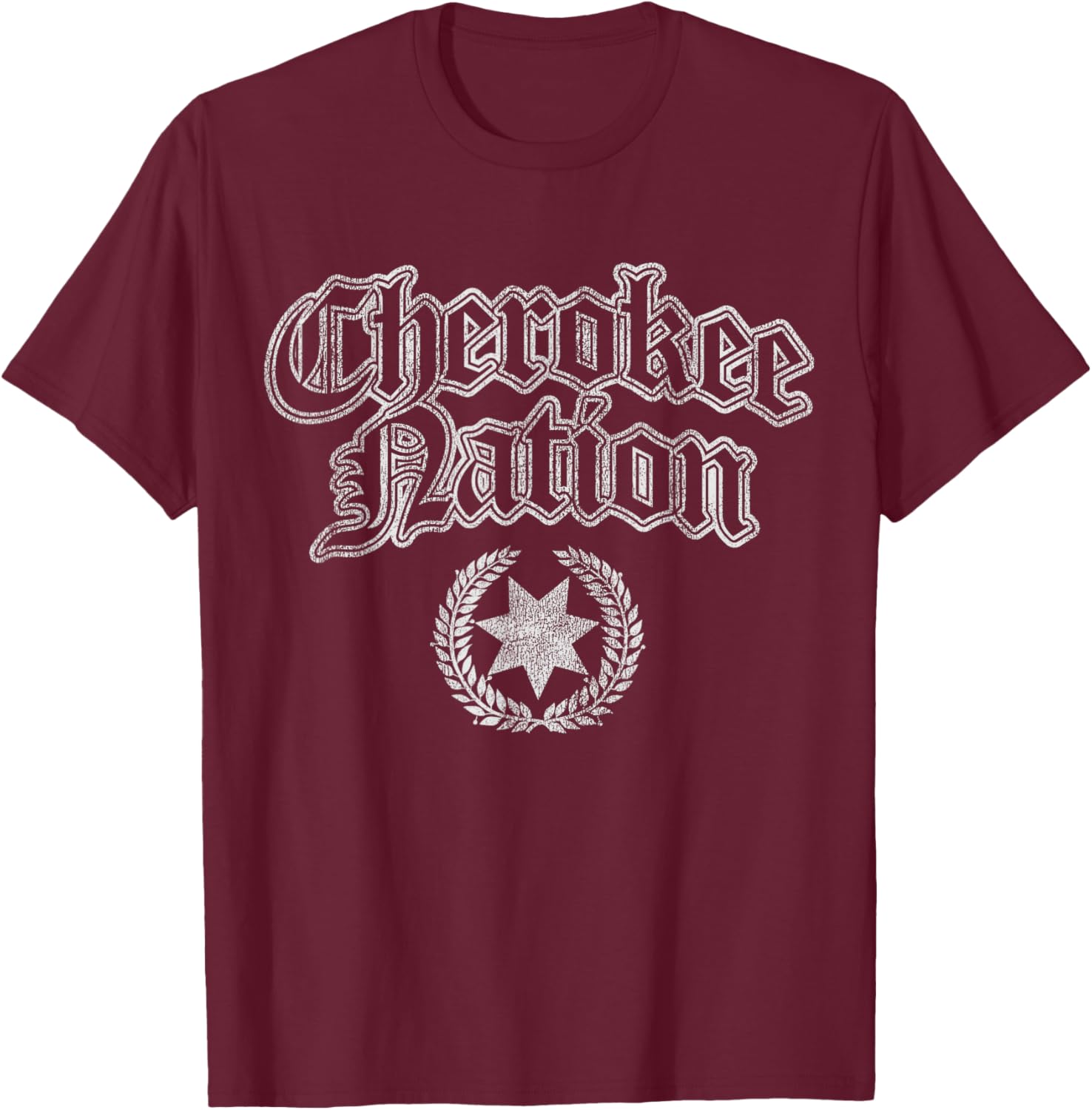 Vintage Cherokee Nation Native American Indian T-Shirt - T-Shirt | Maroon