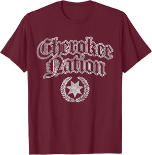 Vintage Cherokee Nation Native American Indian T-Shirt - T-Shirt | Maroon