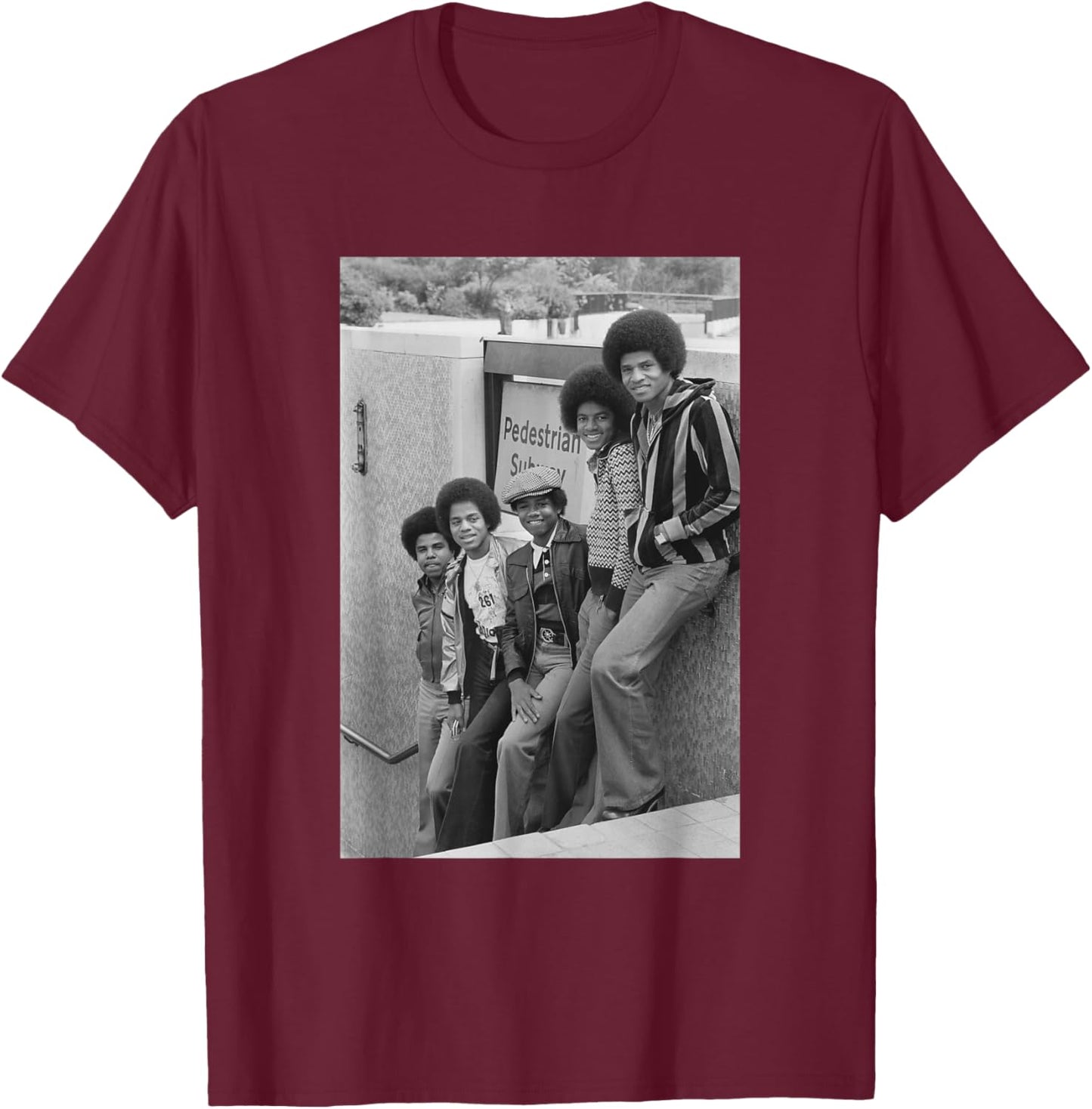 Michael Jackson The Jackson 5 Pop Group in London 1977 T-Shirt - T-Shirt | Maroon
