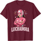 Luchadora Lucha Libre Masks Mexican Wrestling T-Shirt - T-Shirt | Maroon