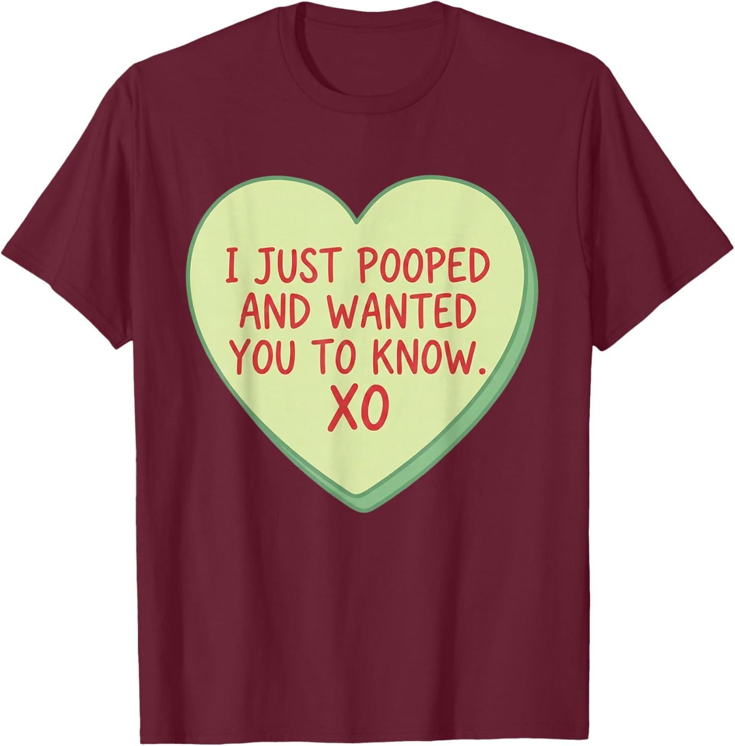 XO Funny Heart Saying Couple T-Shirt - T-Shirt | Maroon