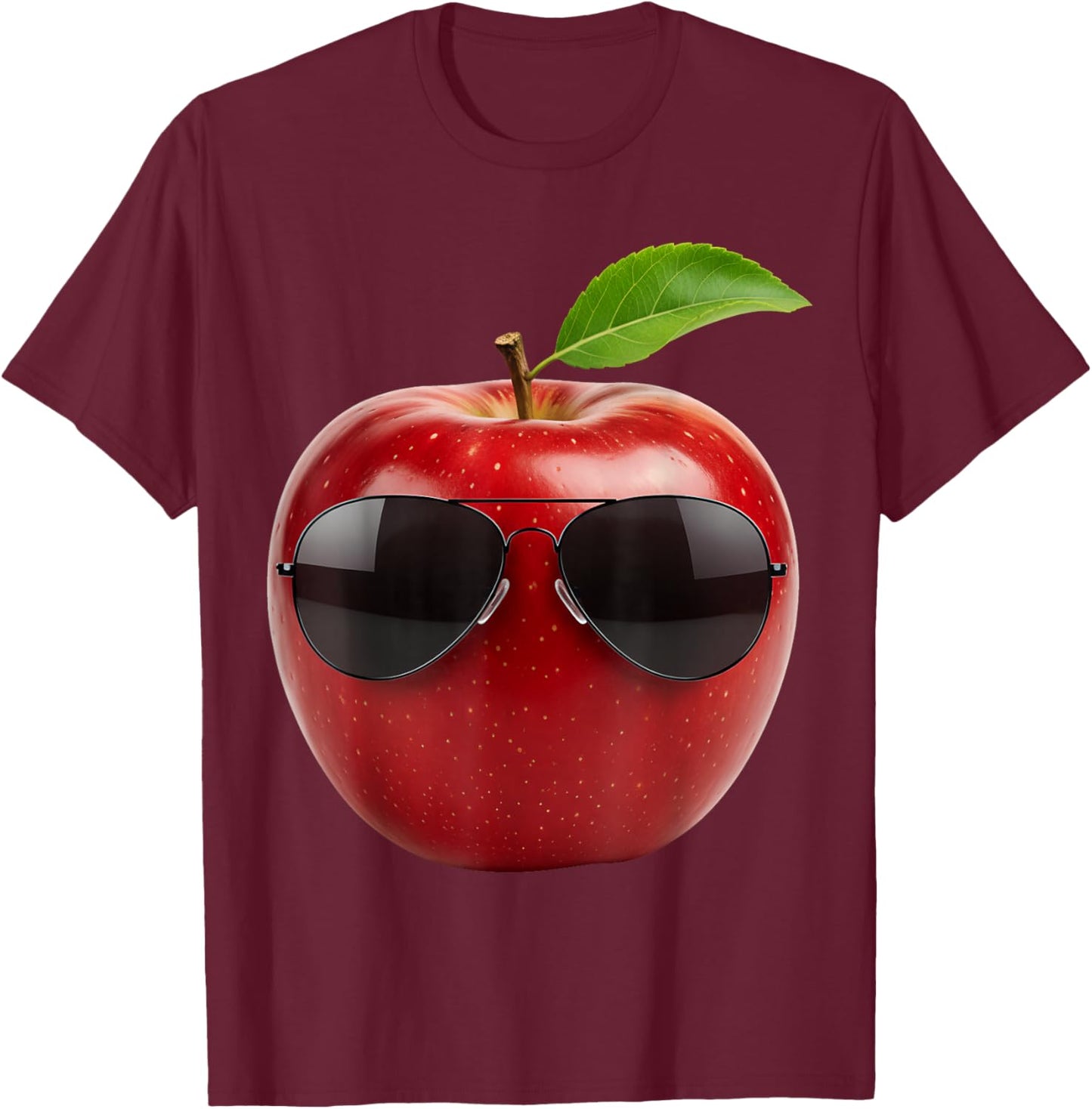 Apple Wearing Sunglasses Funny Fruit Lover Costume T-Shirt - T-Shirt | Maroon