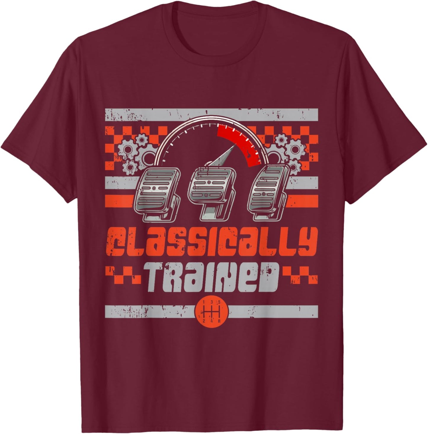 Classic Manual Transmission Auto Guy T-Shirt - T-Shirt | Maroon