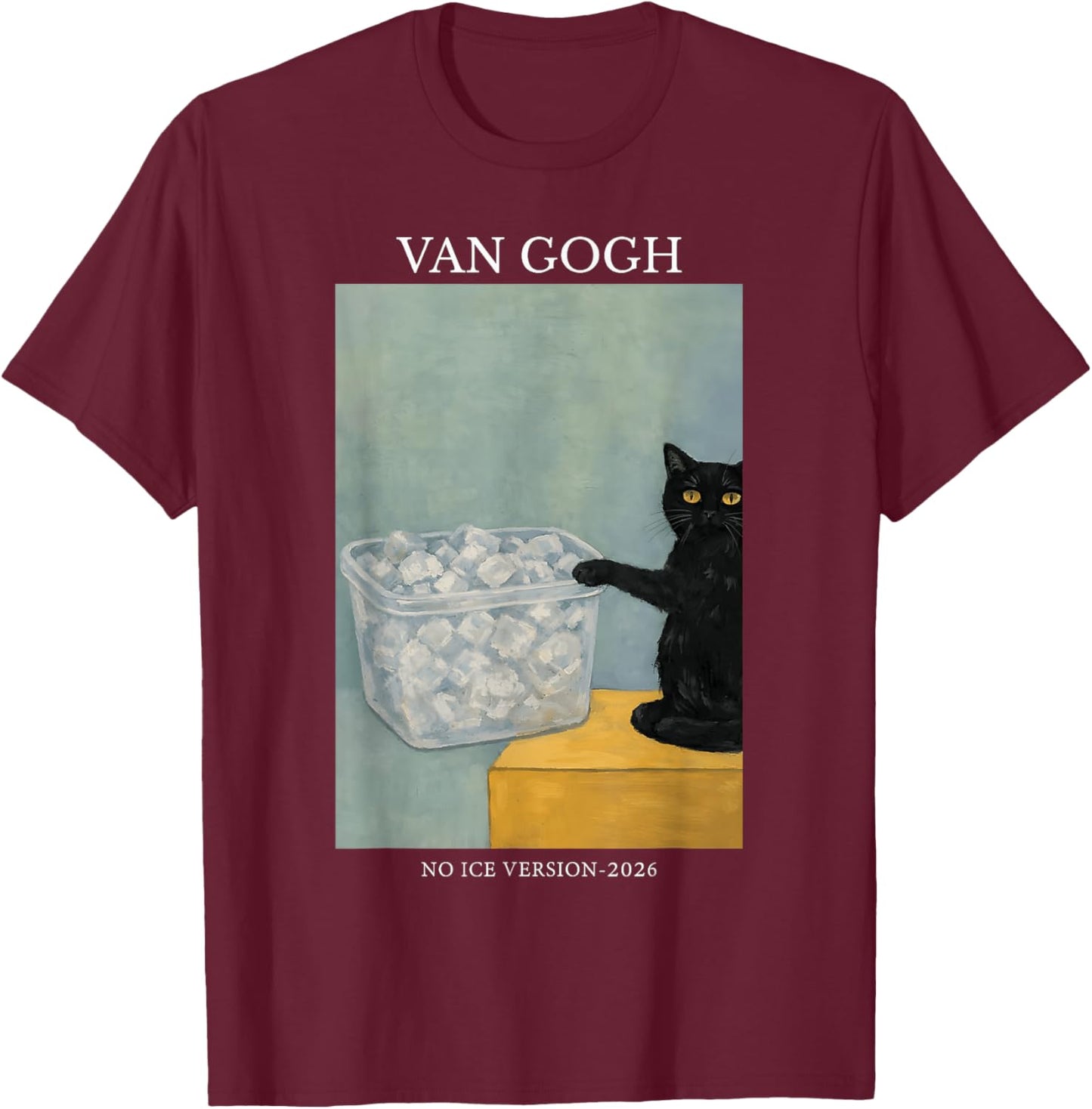 No Ice Please Funny Cat Meme Men Women T-Shirt - T-Shirt | Maroon