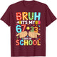 Bruh It's My 67 33 Days of School Kids Boys 100 Days Smarter T-Shirt - T-Shirt | Maroon