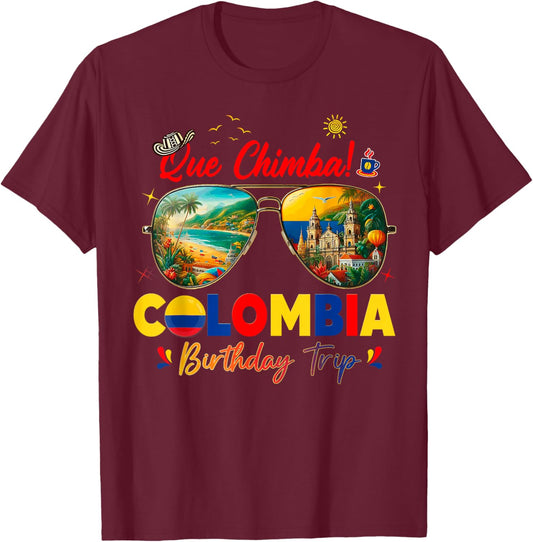 Colombia Vacation Cartagena Trip Crew T-Shirt - T-Shirt | Maroon