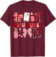 Neonatal Intensive Care Unit Coquette NICU Nurse Valentines T-Shirt - T-Shirt | Maroon