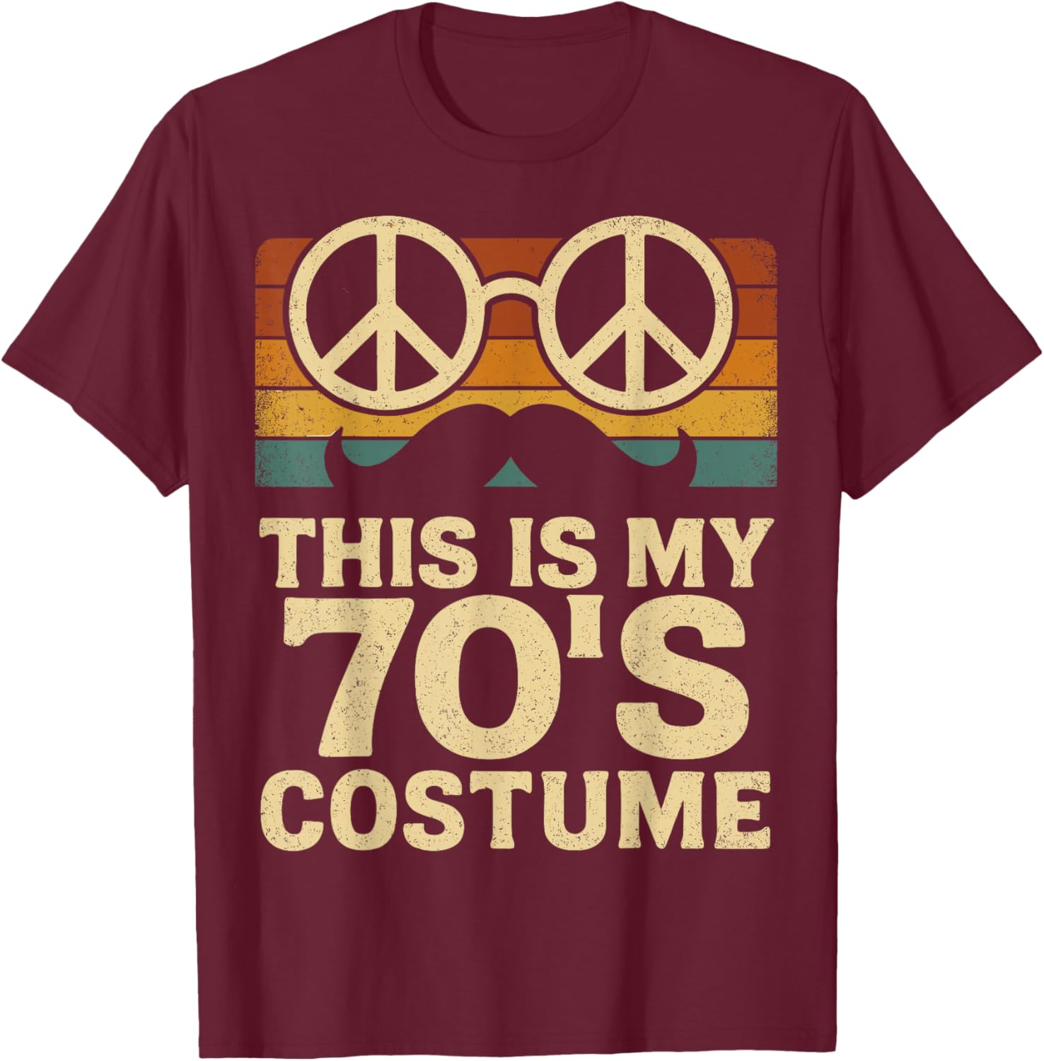 This is My 70s Costume Retro Vintage Hippie T-Shirt - T-Shirt | Maroon