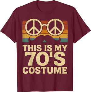 This is My 70s Costume Retro Vintage Hippie T-Shirt - T-Shirt | Maroon