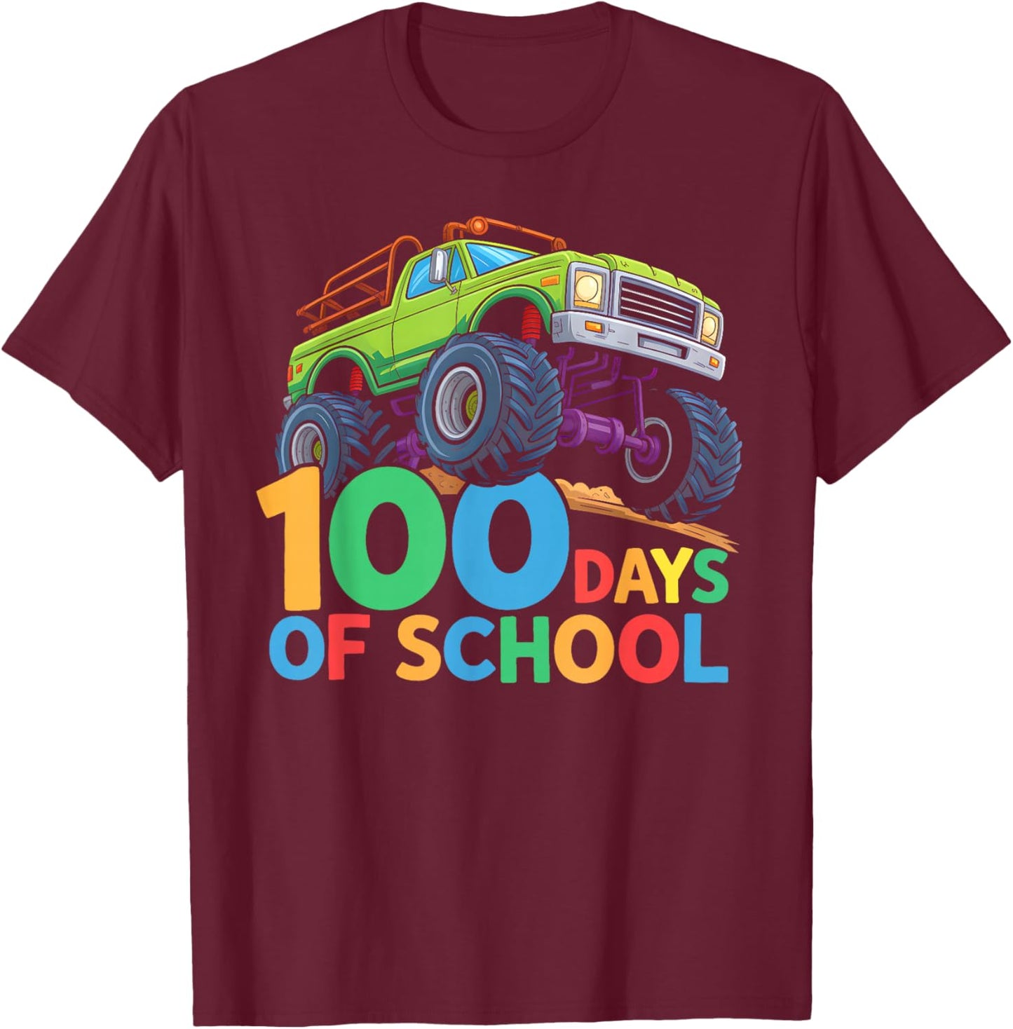100th Day of School Boys Kids Toddler 100 Days of School T-Shirt - T-Shirt | Maroon