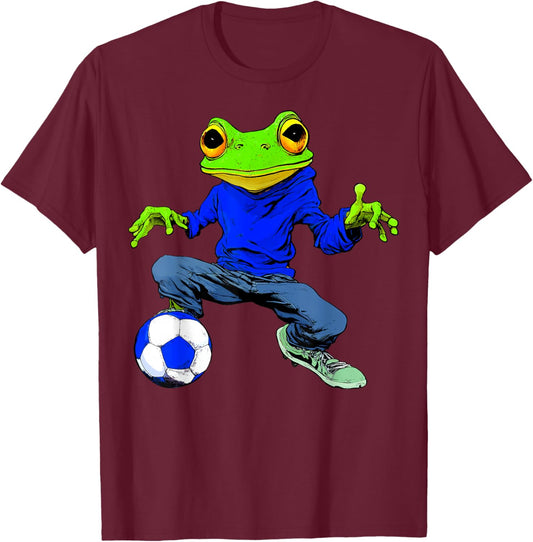 Football Frog T-Shirt - T-Shirt | Maroon