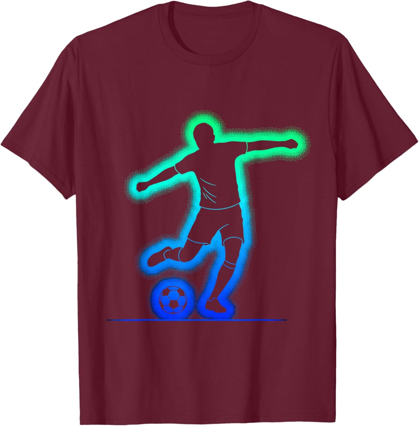 Football Soccer Player Graphic T-Shirt - T-Shirt | Maroon