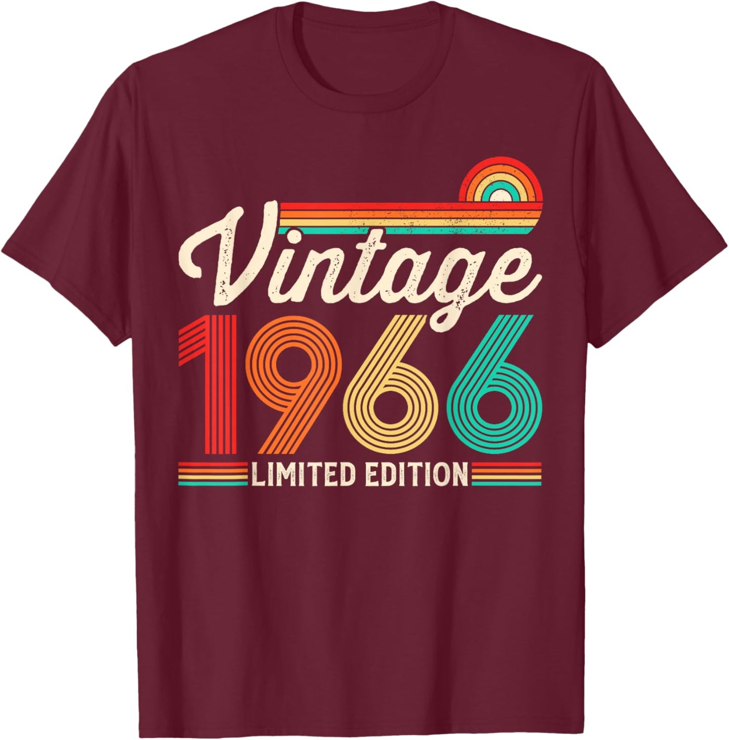 60 Years Old Vintage 1966 Limited Edition 60th Birthday T-Shirt - T-Shirt | Maroon