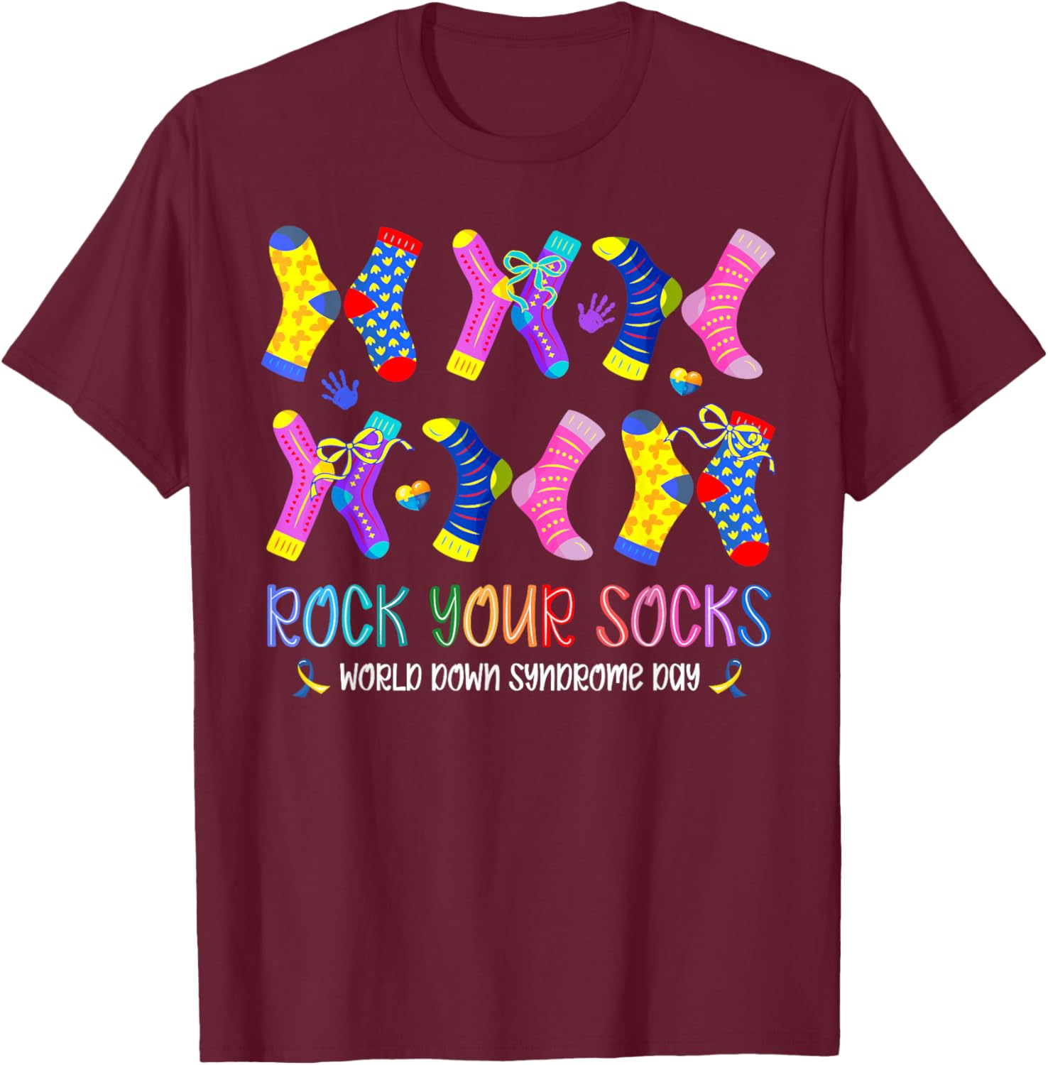 Rock Your Socks World Down Syndrome Day 321 Women Kids T-Shirt - T-Shirt | Maroon