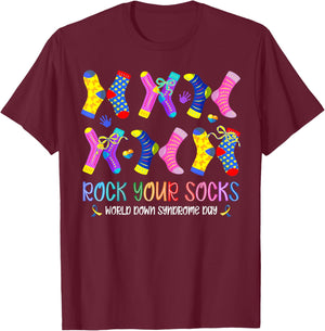 Rock Your Socks World Down Syndrome Day 321 Women Kids T-Shirt - T-Shirt | Maroon