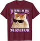 I Survived Today's Tummy Ache Cat Meme Funny Cats T-Shirt - T-Shirt | Maroon