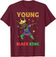 Young Black King Dabbing Crown Dashiki Kente History Month T-Shirt - T-Shirt | Maroon