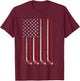 Ice Hockey Player & Coach US Flag Penalty Box Patriotic Fan T-Shirt - T-Shirt | Maroon
