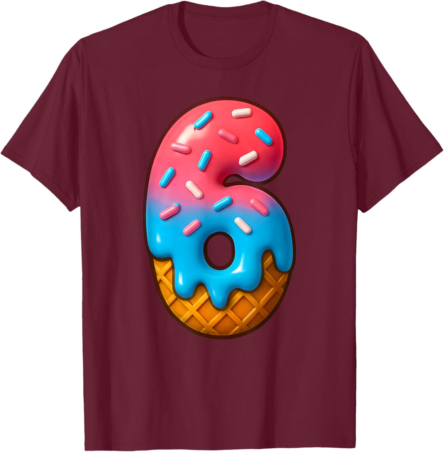 67 Meme Matching Couple Halloween Costume Ice Cream 6 Six T-Shirt - T-Shirt | Maroon