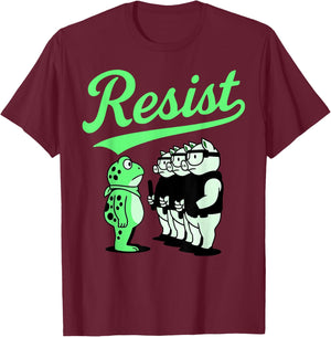 Resist Portland Frog Vs Pigs Funny Political Satire Activism T-Shirt - T-Shirt | Maroon