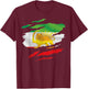 Free Iran Symbol Flag Heartbeat Freedom Love with Lion T-Shirt - T-Shirt | Maroon