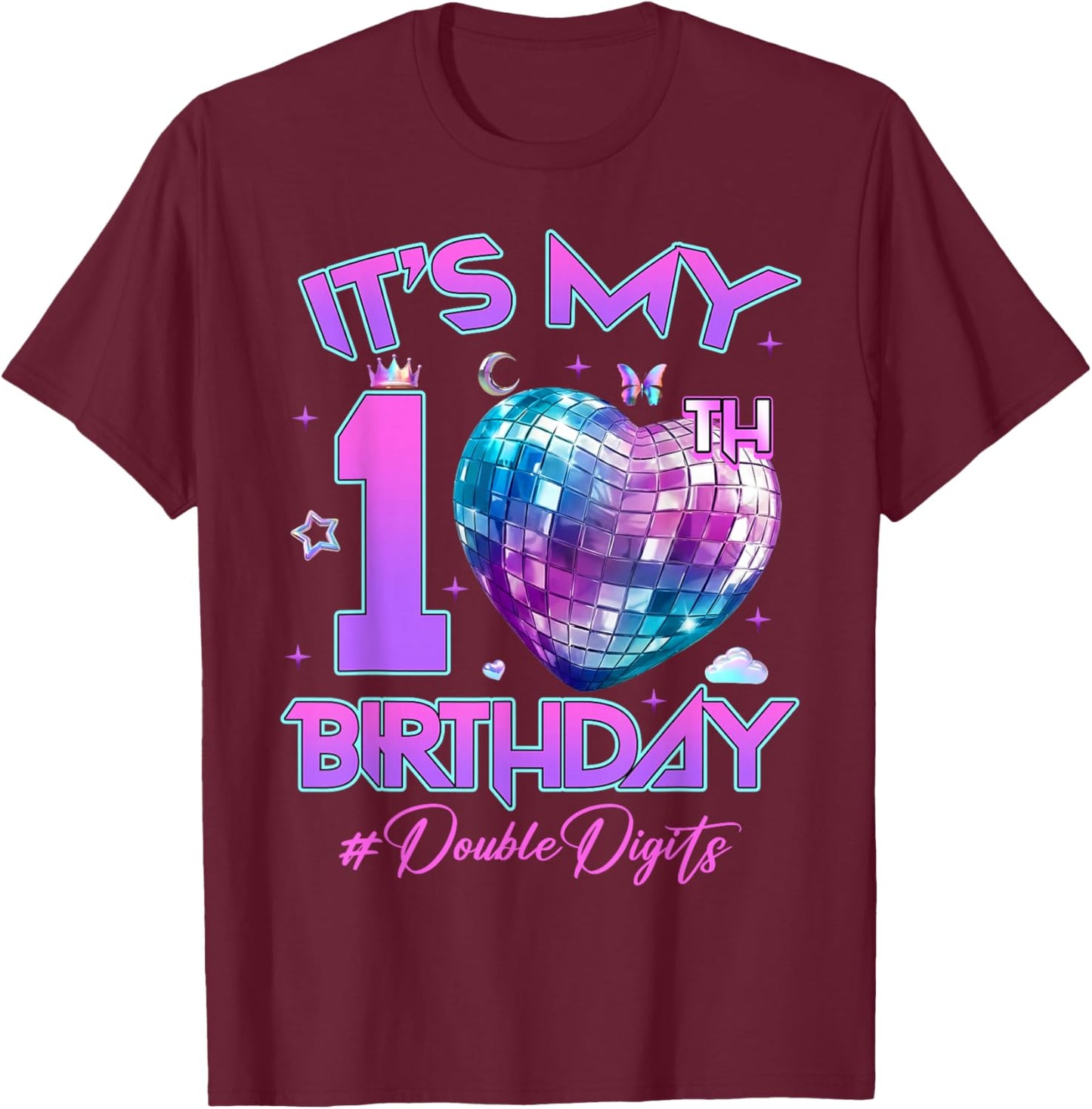 It's My 10th Birthday Girl K-Pop Birthday K Pop Themed Party T-Shirt - T-Shirt | Maroon