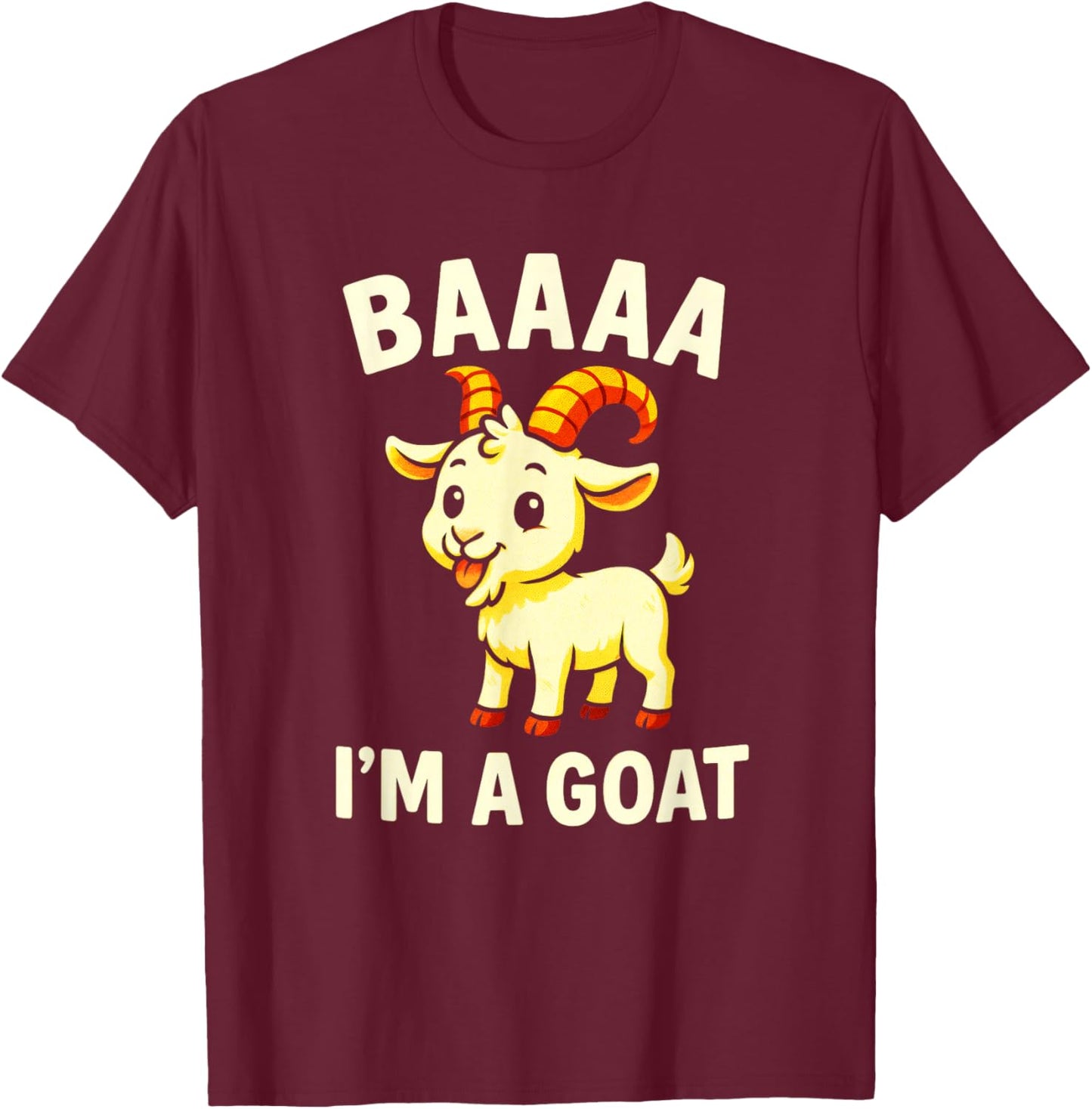 BAAAA I'm A Goat - Funny Halloween Costume T-Shirt - T-Shirt | Maroon