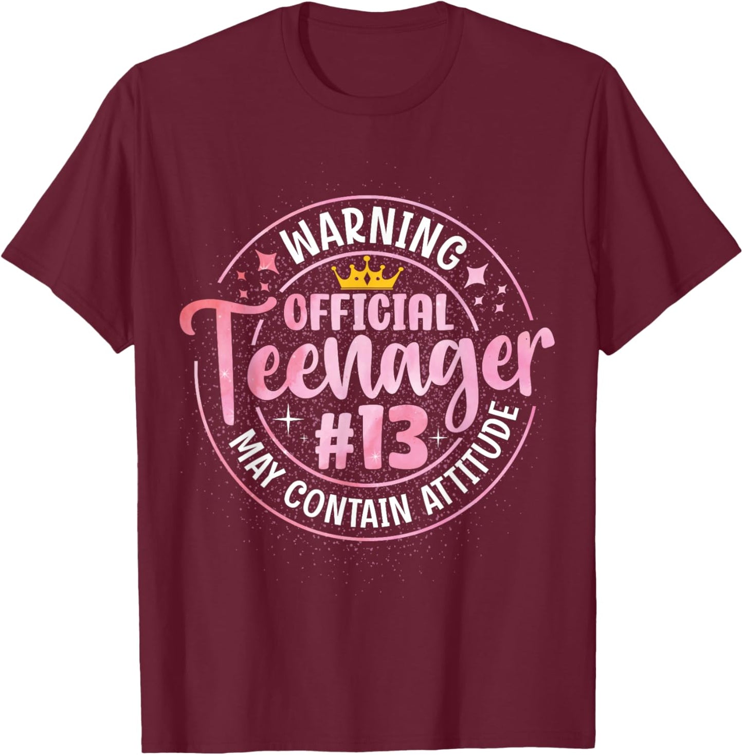 13th Birthday Girl Official Teenager 13 Year Old Birthday T-Shirt - T-Shirt | Maroon