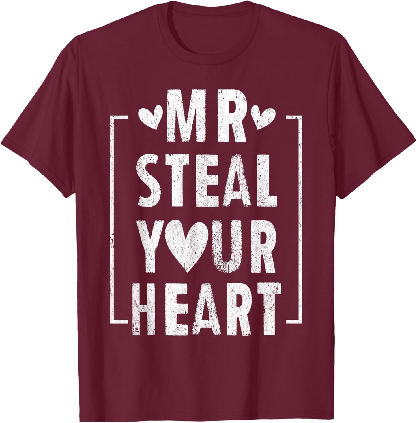 Mr Steal Your Heart for Boys Toddlers Valentine's Day Kids T-Shirt - T-Shirt | Maroon