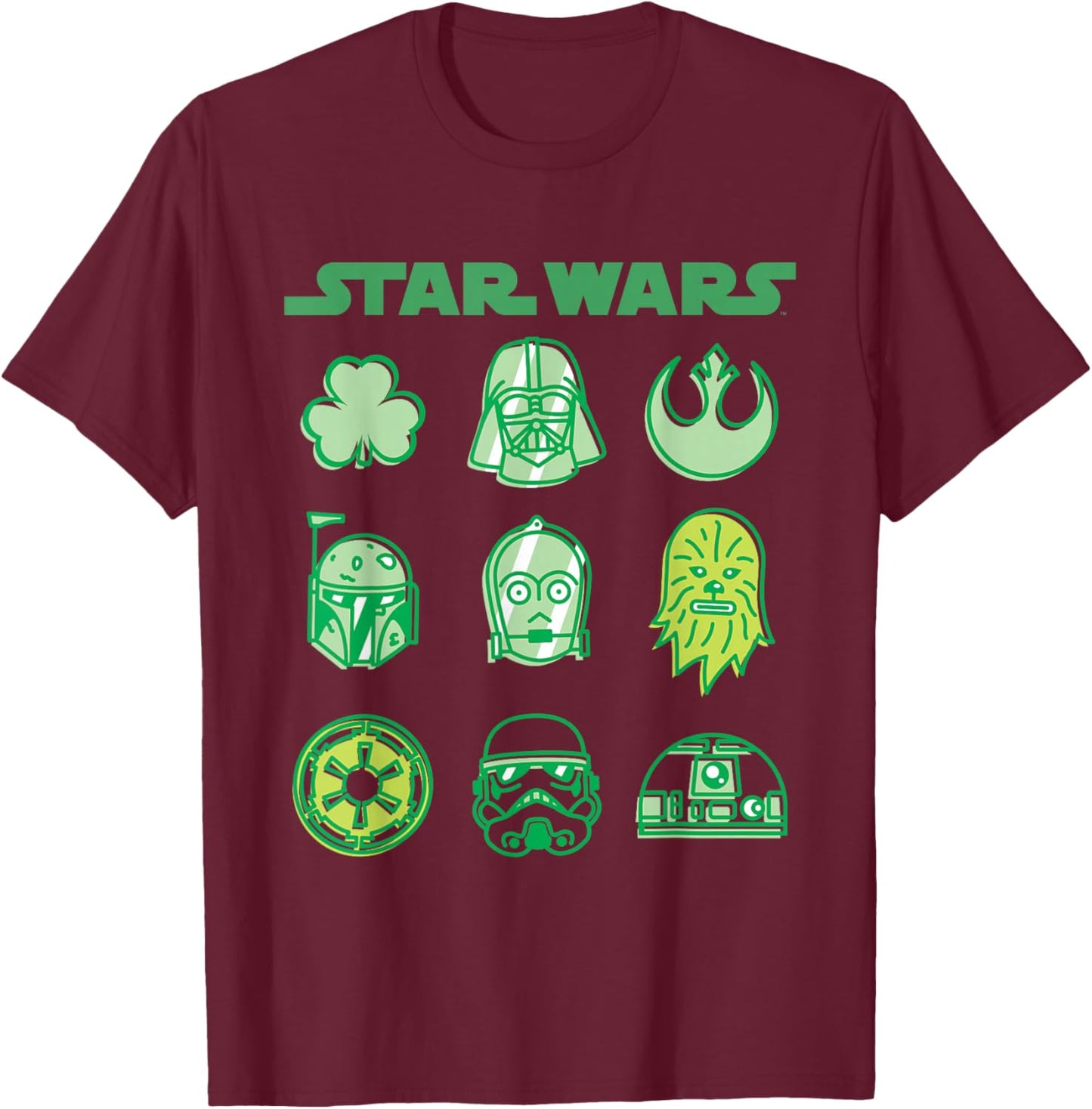 Star Wars A New Hope Holiday Icons Featuring Darth Vader T-Shirt - T-Shirt | Maroon