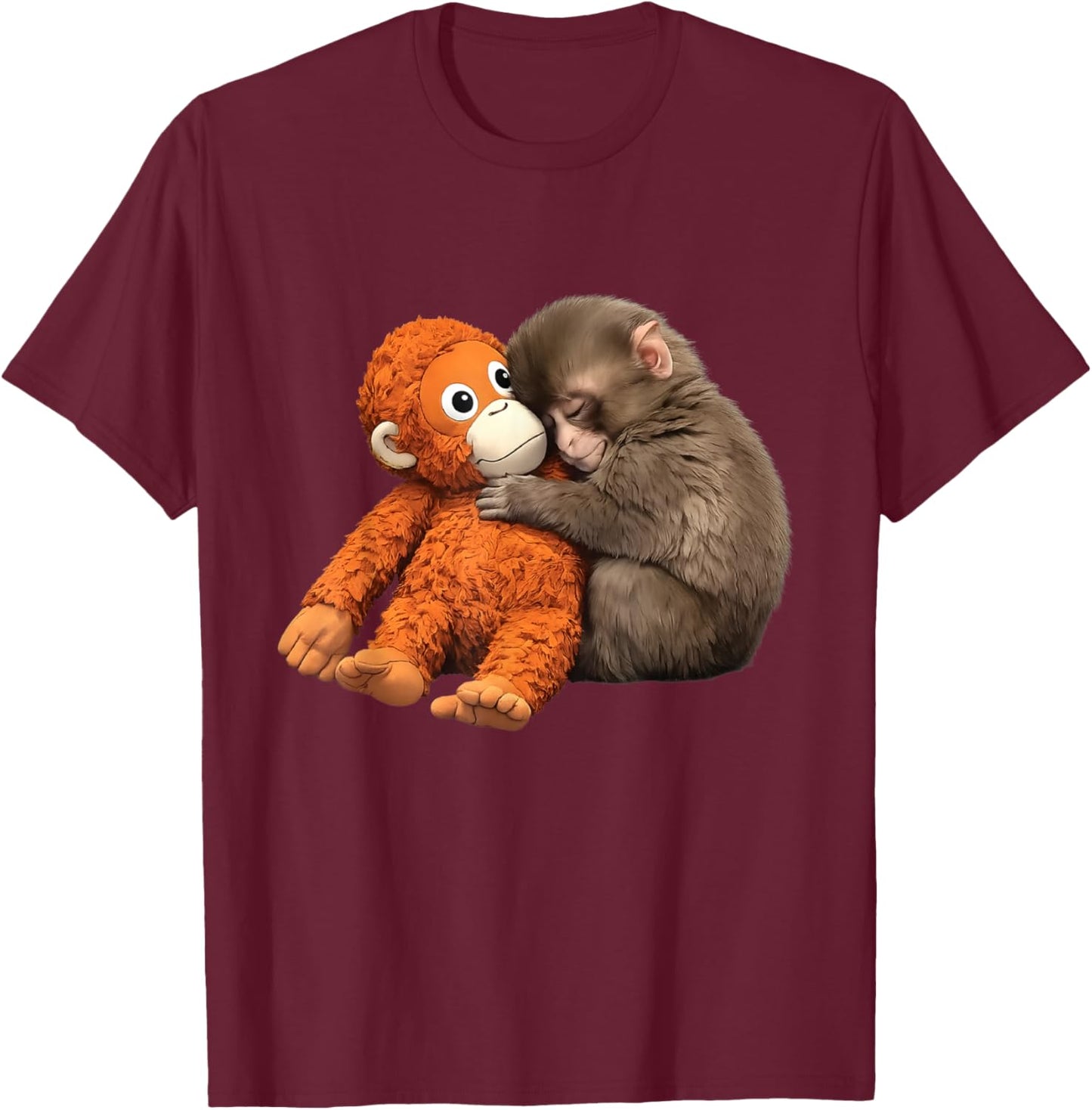 Cute Baby Monkey Punch T-Shirt - T-Shirt | Maroon